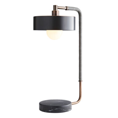 Larchbrook Retro Modern Table Lamp Heritage Brass and Black Marble