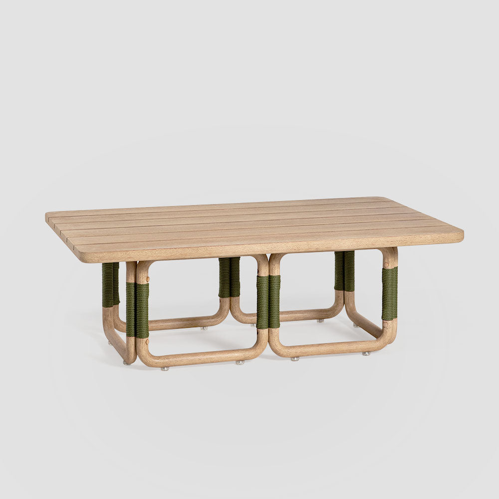 Larchmont Hamptons Eucalyptus Outdoor Coffee Table with Rope Detailing