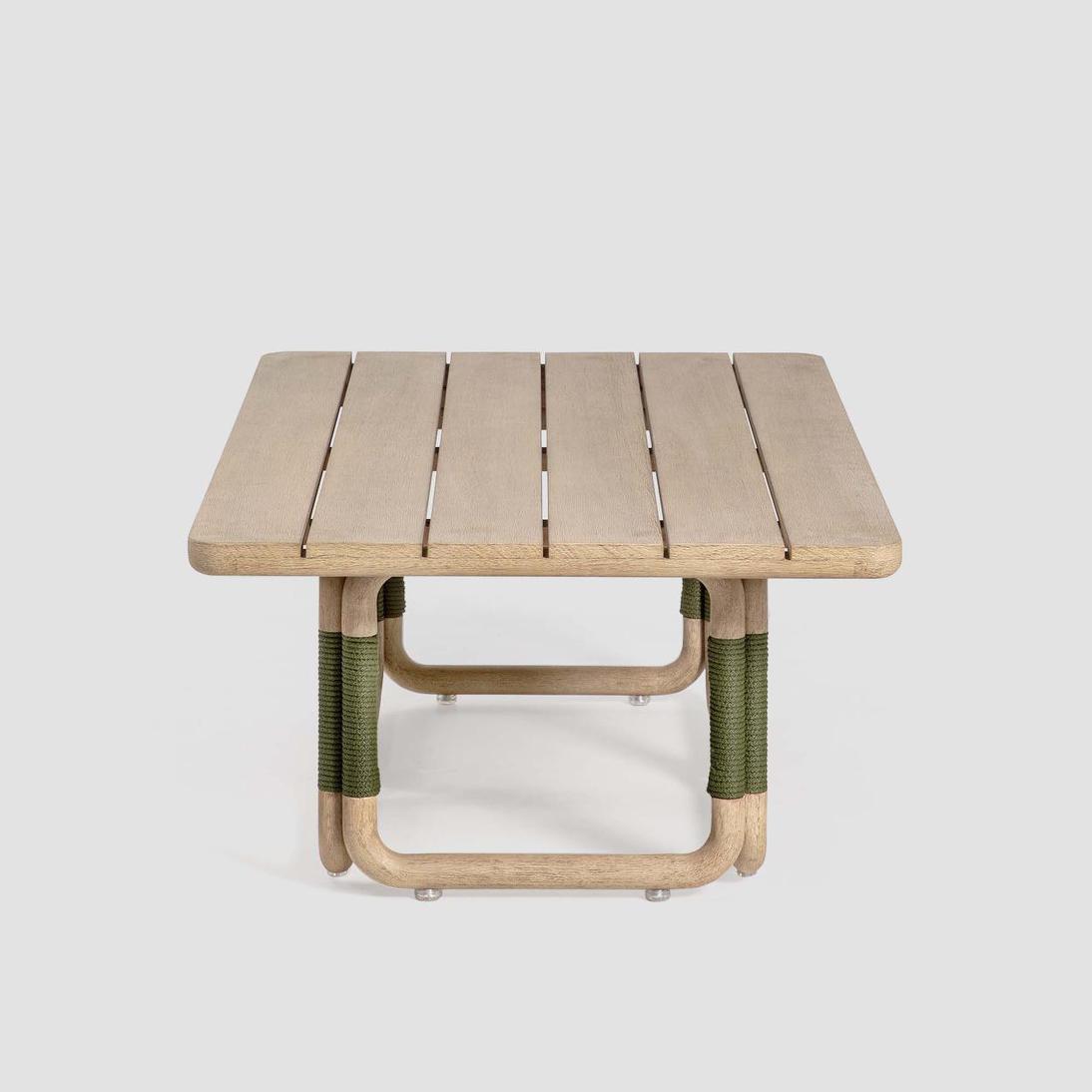 Larchmont Hamptons Eucalyptus Outdoor Coffee Table with Rope Detailing