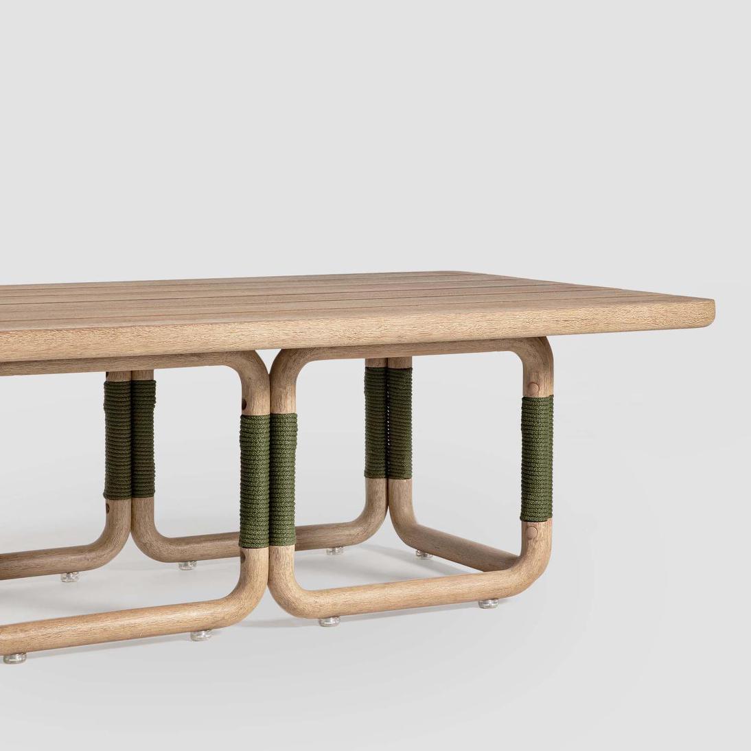 Larchmont Hamptons Eucalyptus Outdoor Coffee Table with Rope Detailing