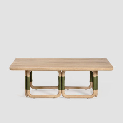 Larchmont Hamptons Eucalyptus Outdoor Coffee Table with Rope Detailing