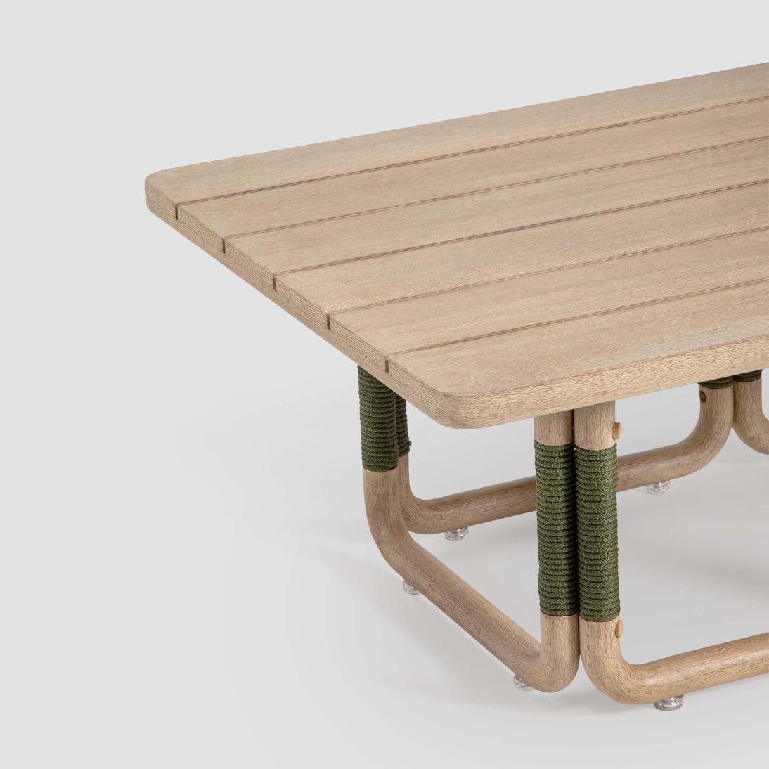 Larchmont Hamptons Eucalyptus Outdoor Coffee Table with Rope Detailing