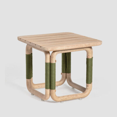 Larchmont Hamptons Outdoor Side Table Natural & Olive Rope