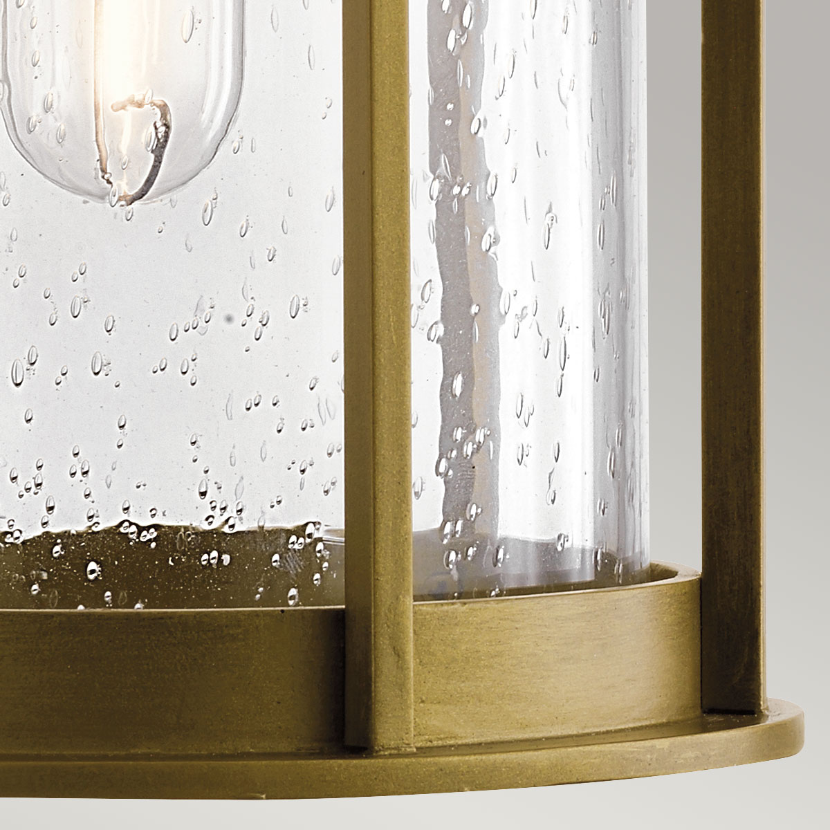Larkbury Heritage Outdoor Wall Lantern Natural Brass Larkbury Heritage Outdoor Wall Lantern Natural Brass β detail view