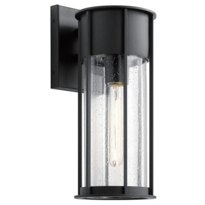 Larkbury Transitional Outdoor Wall Lantern Textured Black