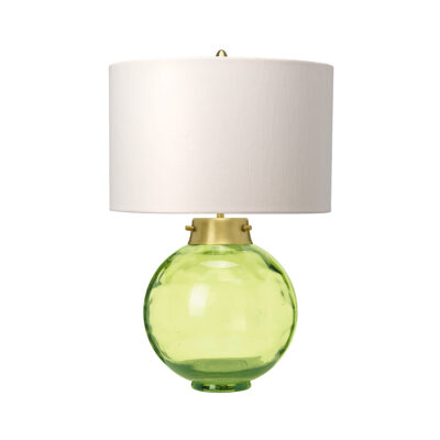Larkfield Hamptons Table Lamp Aged Brass Green Glass