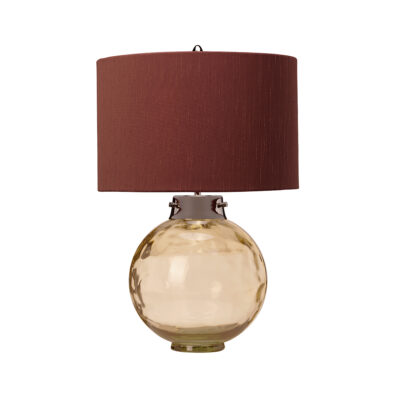 Larkfield Table Lamp Polished Nickel Smoke Glass