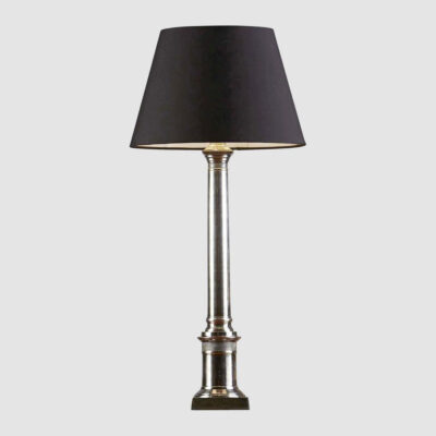 Larkspur Traditional Column Table Lamp Base Antique Silver