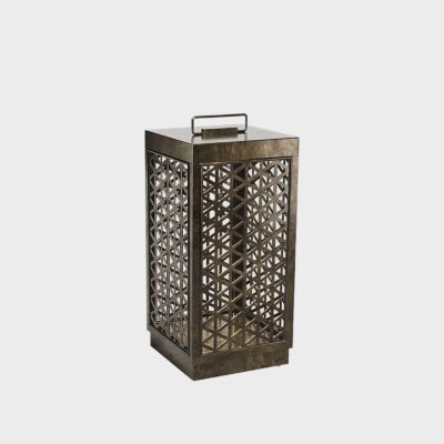 Latticewood Small Antique Brass Outdoor Floor Lamp