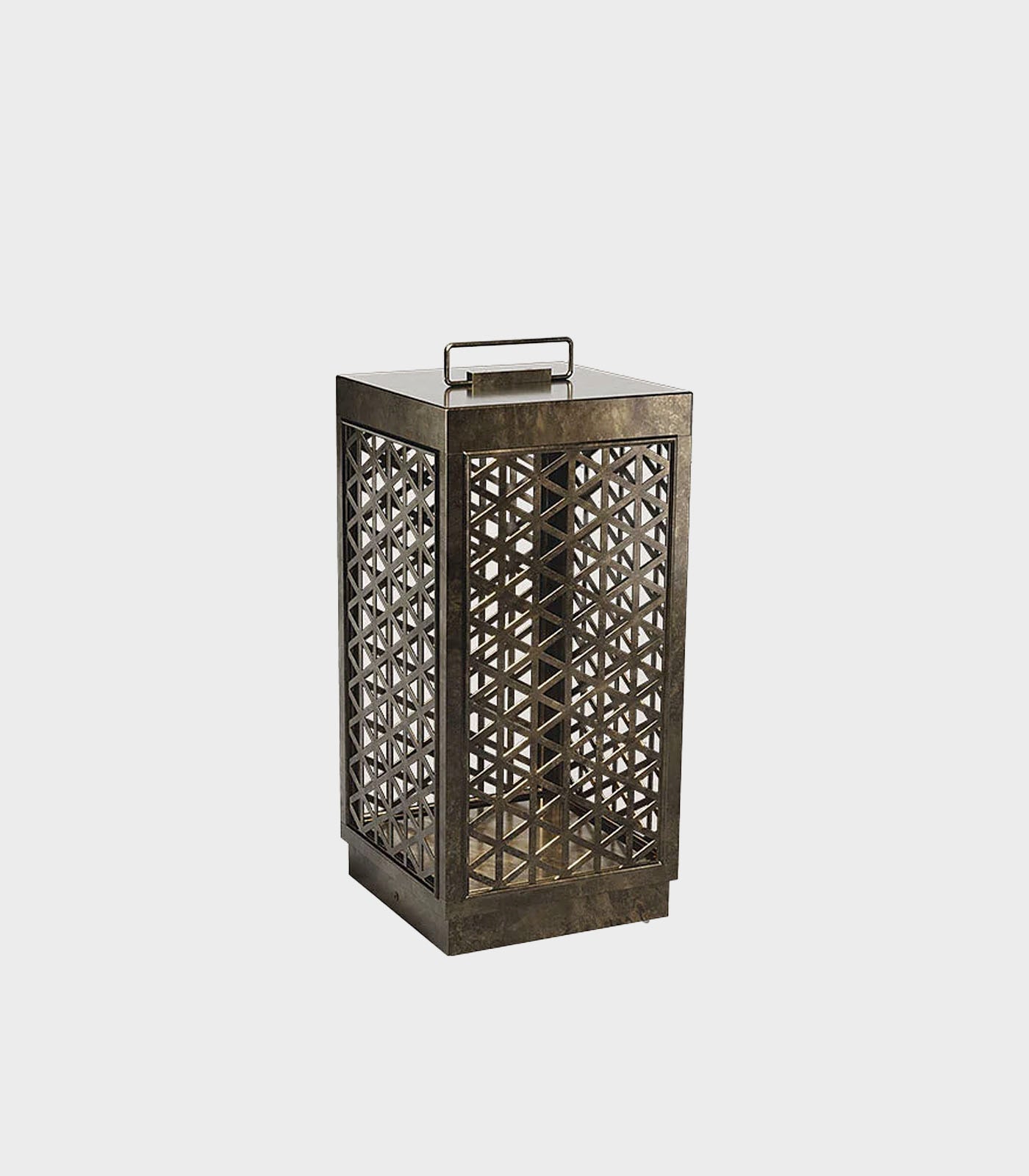 Latticewood Small Antique Brass Outdoor Floor Lamp