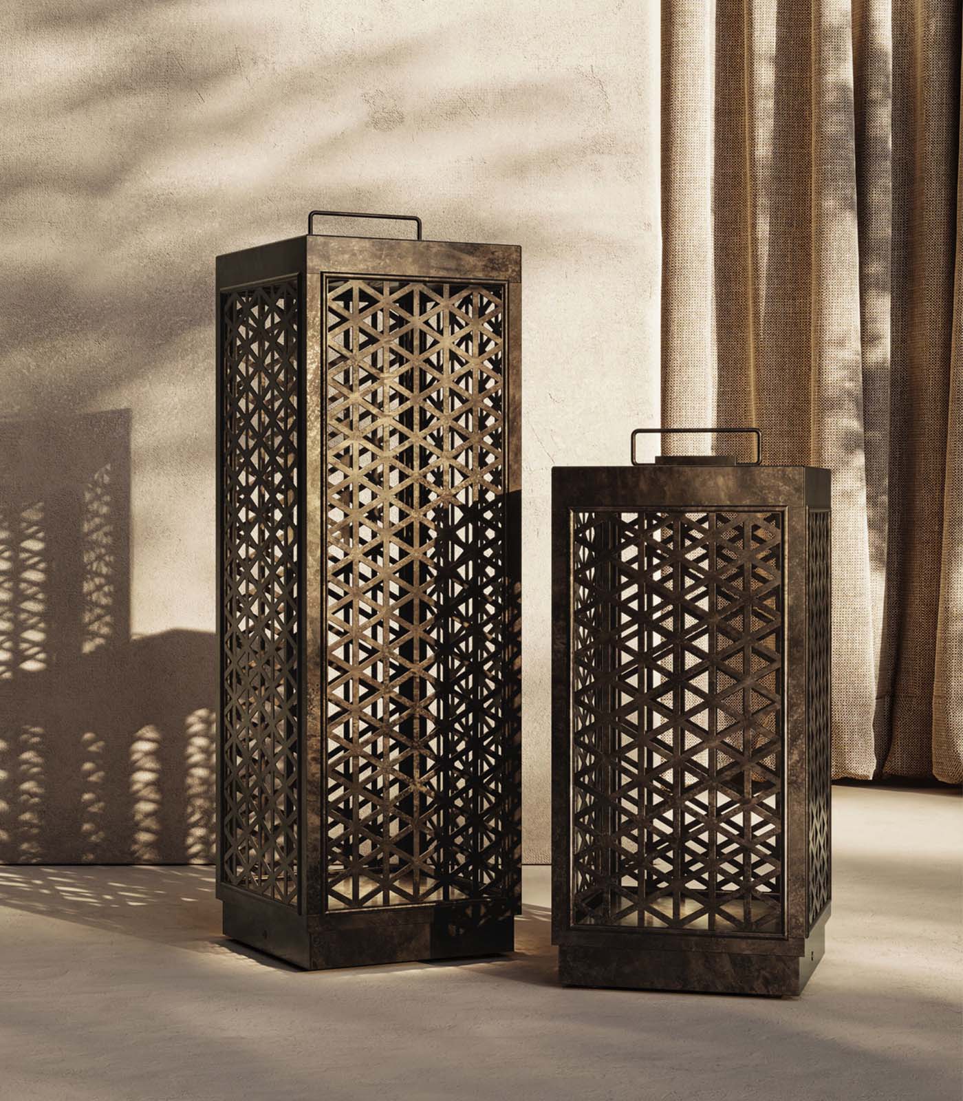 Latticewood Small Antique Brass Outdoor Floor Lamp Latticewood Small Antique Brass Outdoor Floor Lamp