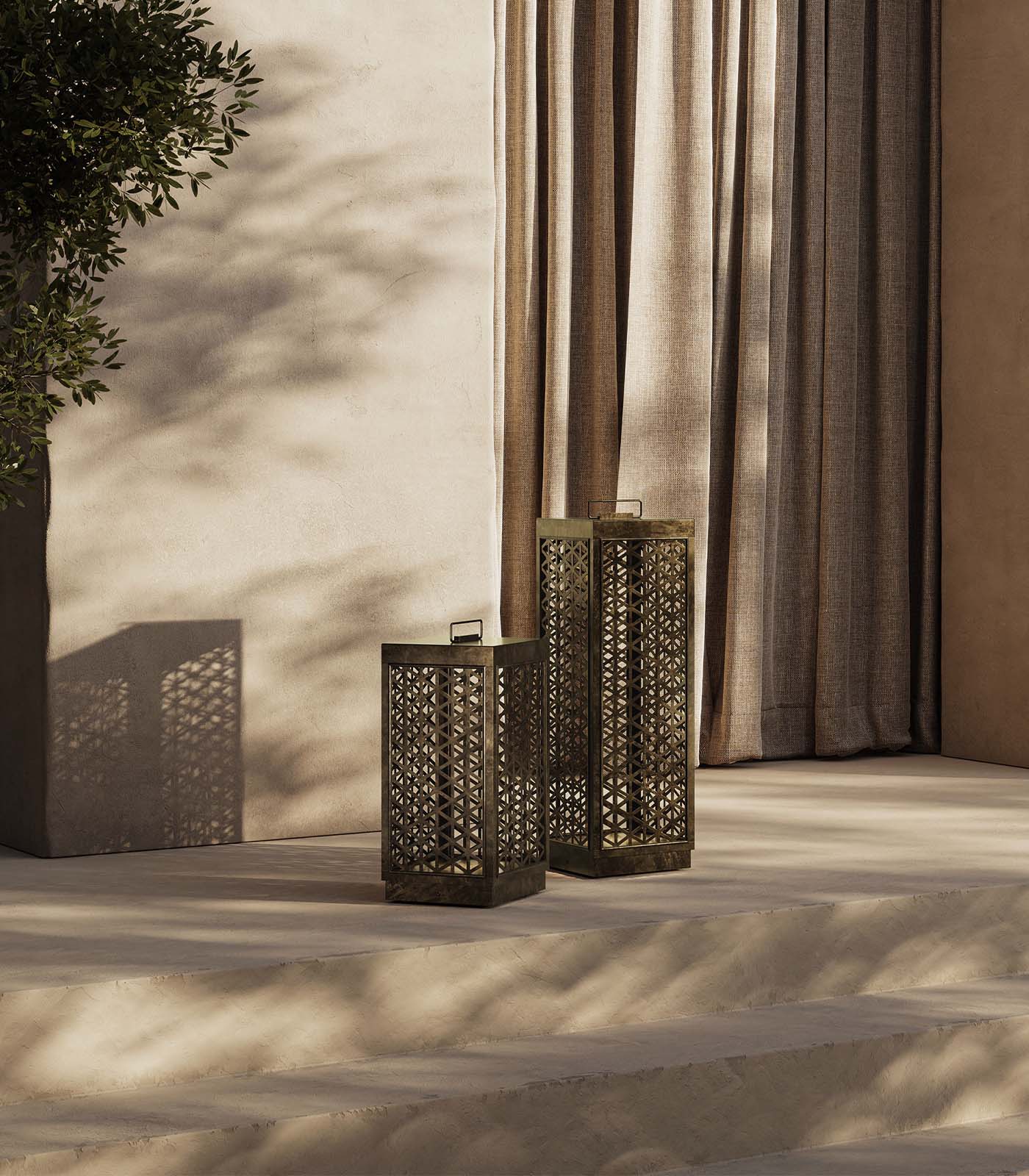 Latticewood Small Antique Brass Outdoor Floor Lamp Latticewood Small Antique Brass Outdoor Floor Lamp