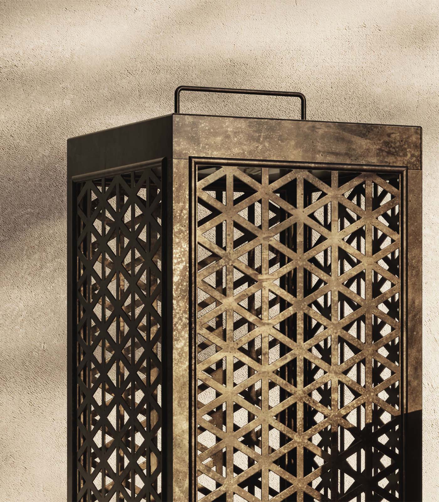 Latticewood Small Antique Brass Outdoor Floor Lamp Latticewood Small Antique Brass Outdoor Floor Lamp