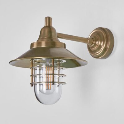 Laurelton Nautical Outdoor Wall Light Antique Brass