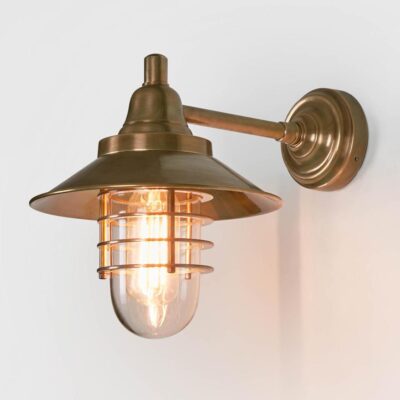 Laurelton Nautical Outdoor Wall Light Antique Brass