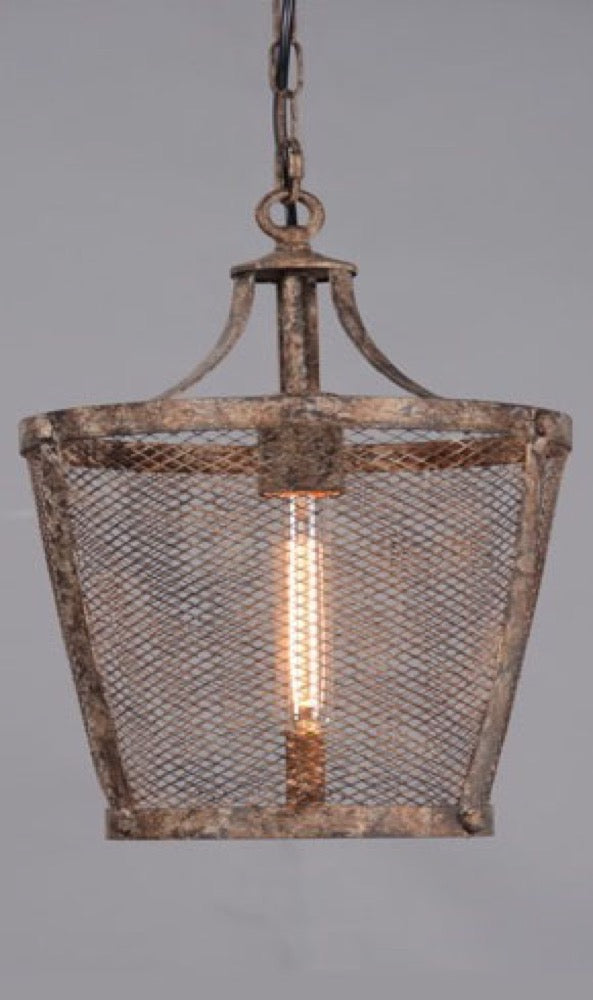 Leander Rustic Metal Mesh Ceiling Pendant Leander Rustic Metal Mesh Ceiling Pendant
