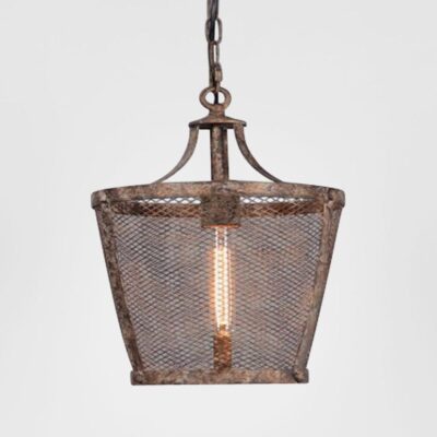 Leander Rustic Metal Mesh Ceiling Pendant