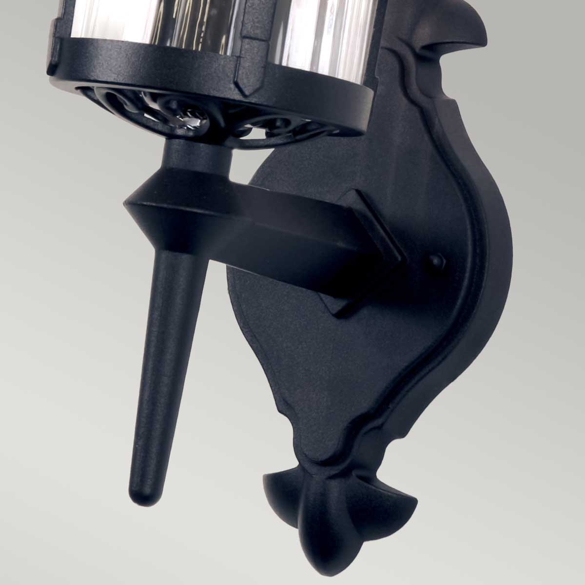 Ledbourne Traditional Outdoor Wall Lantern Black Ledbourne Traditional Outdoor Wall Lantern Black — detail view
