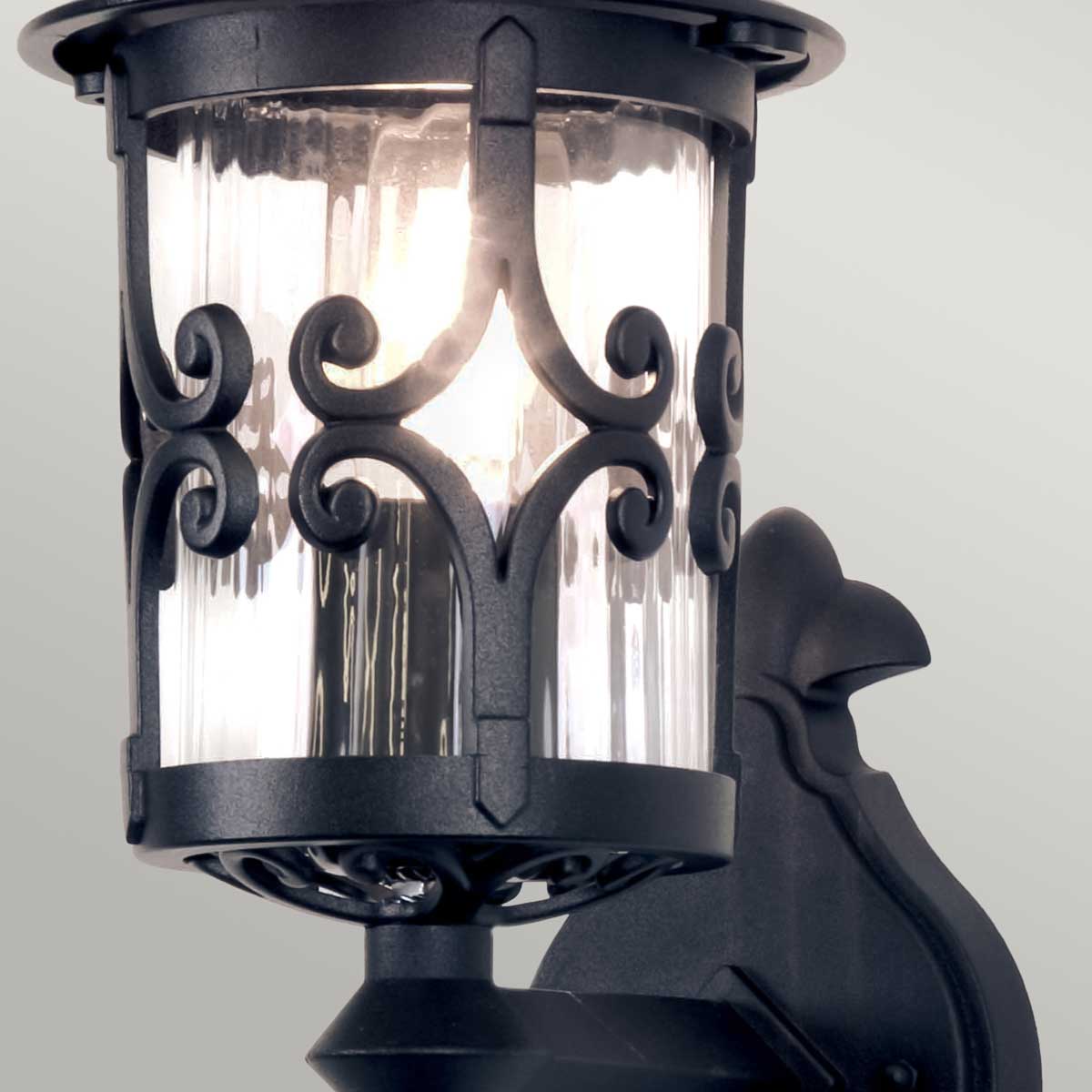 Ledbourne Traditional Outdoor Wall Lantern Black Ledbourne Traditional Outdoor Wall Lantern Black — detail view