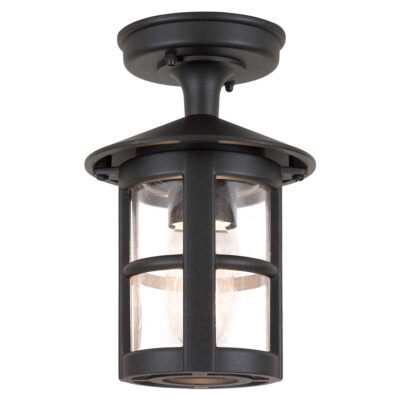 Ledbourne Traditional Porch Lantern Flush Mount Black
