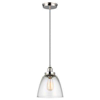Ledbury Cross Hamptons Bell Dome Pendant Polished Nickel