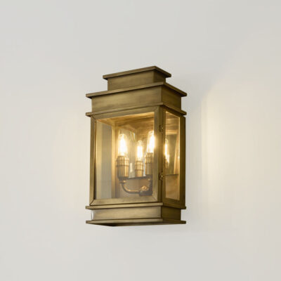 Ledbury Hamptons Outdoor Wall Lantern Antique Brass
