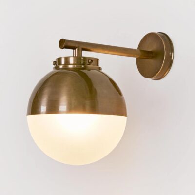 Leighton Hamptons Outdoor Wall Light Antique Brass