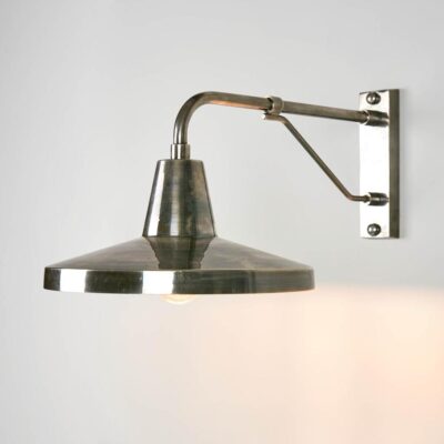 Linton Heritage Cone Shade Wall Light Antique Silver