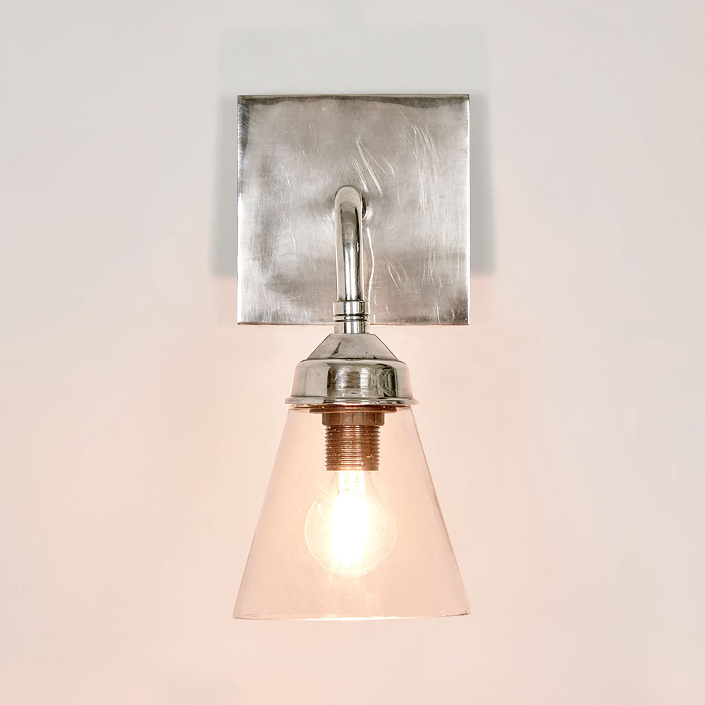 Lismore French Provincial Cone Glass Wall Light Silver Lismore French Provincial Cone Glass Wall Light Silver