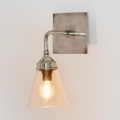 Lismore French Provincial Cone Glass Wall Light Silver
