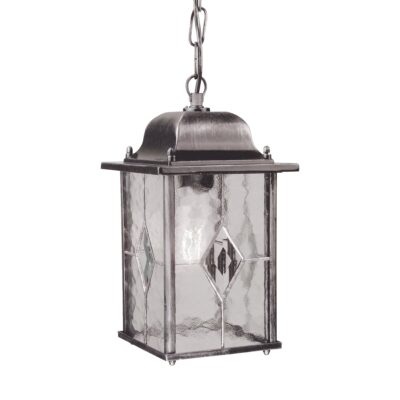 Lismore Quay Traditional Chain Lantern Black Silver