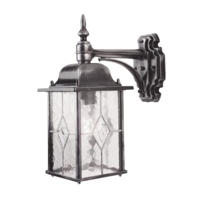 Lismore Quay Traditional Down Wall Lantern Black Silver