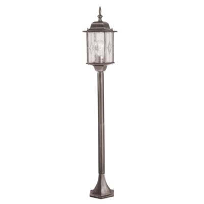 Lismore Quay Traditional Outdoor Pillar Lantern Black Silver