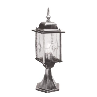 Lismore Quay Traditional Pedestal Lantern Black Silver