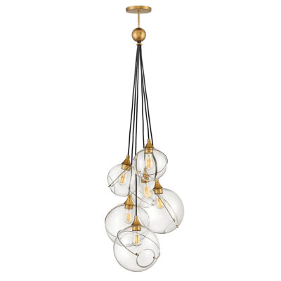 Loch Kessock Retro Modern Cluster Pendant Heritage Brass