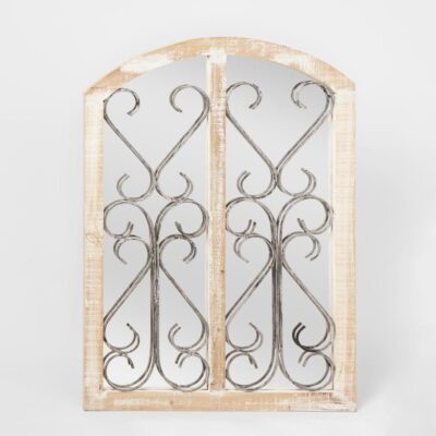 Lombardello French Provincial Arched Window Mirror White