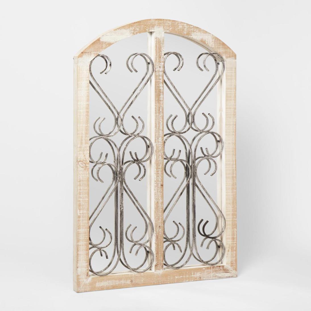 Lombardello French Provincial Arched Window Mirror White Lombardello French Provincial Arched Window Mirror White