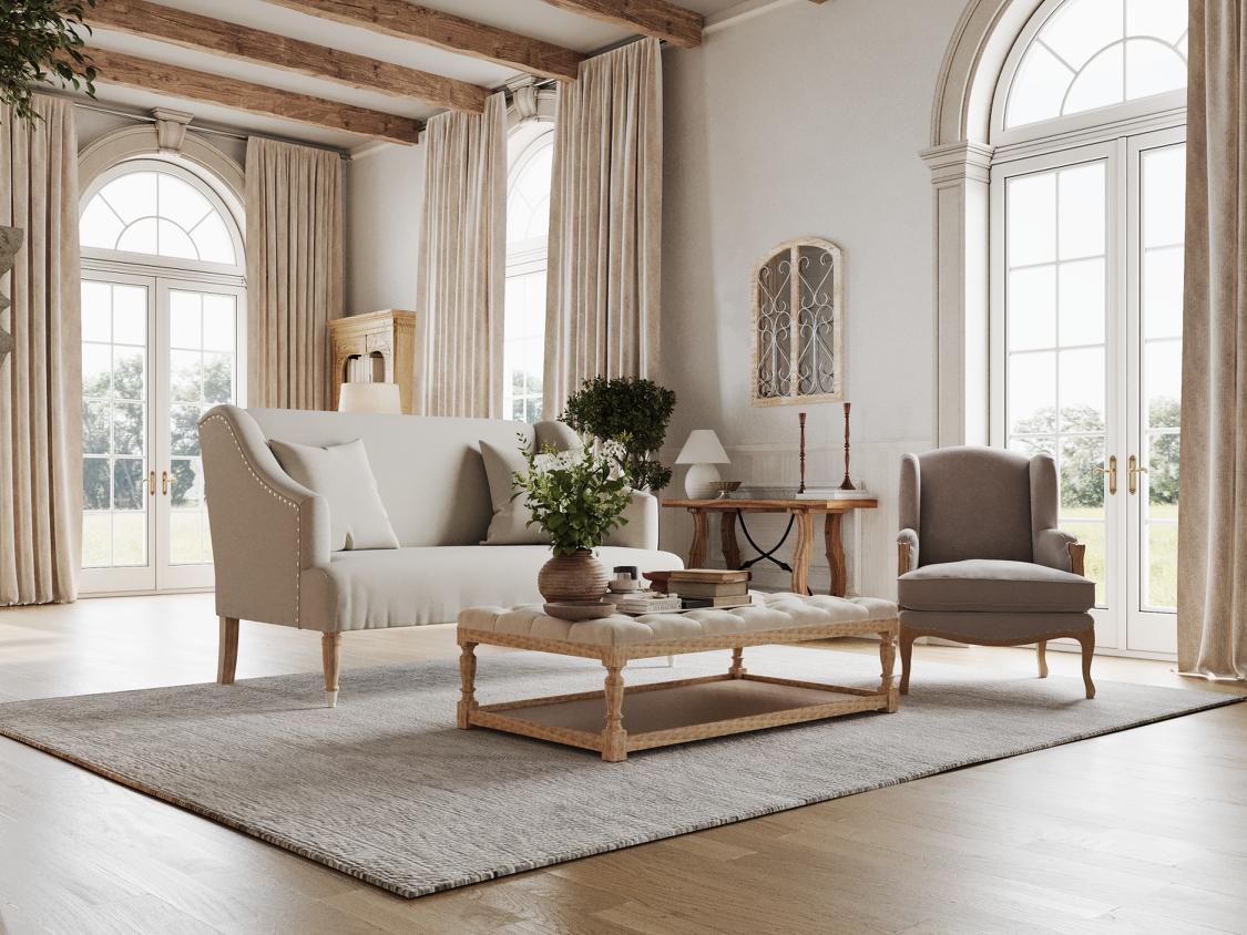 Lombardello French Provincial Arched Window Mirror White Lombardello French Provincial Arched Window Mirror White