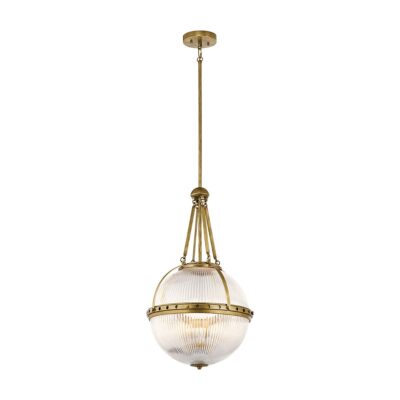 Longmeadow Heritage Globe Pendant in Natural Brass