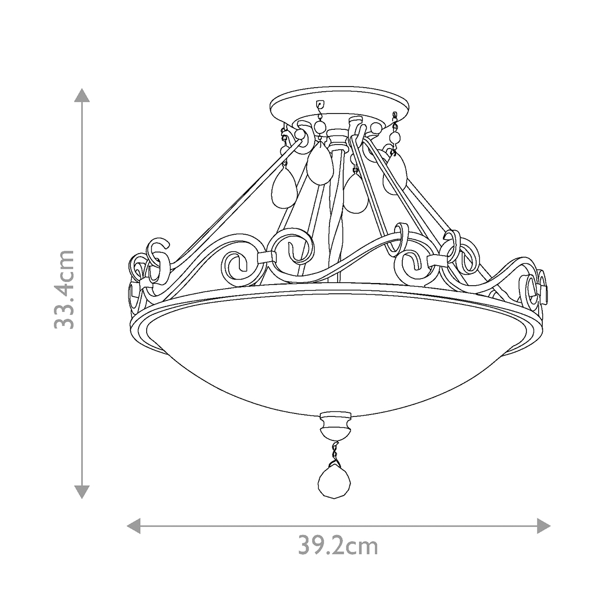 Longvale Estate French Provincial Semi-Flush Ceiling Light Mocha Bronze Longvale Estate French Provincial Semi-Flush Ceiling Light Mocha Bronze