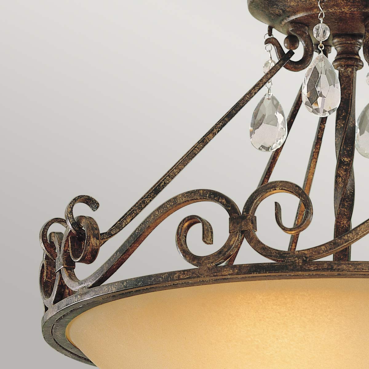 Longvale Estate French Provincial Semi-Flush Ceiling Light Mocha Bronze Longvale Estate French Provincial Semi-Flush Ceiling Light Mocha Bronze — detail view