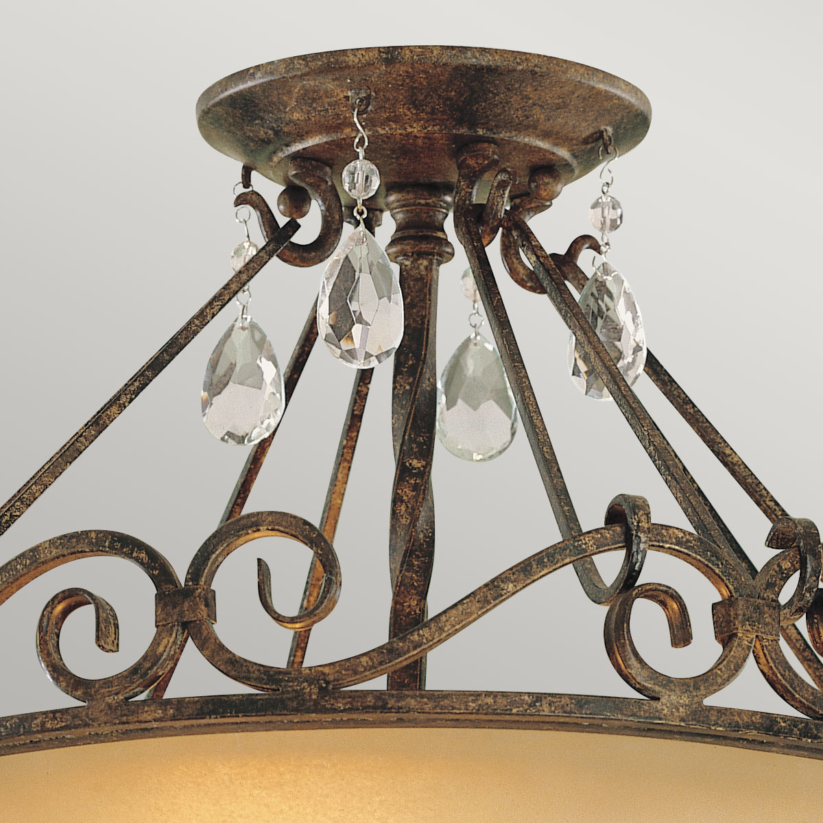 Longvale Estate French Provincial Semi-Flush Ceiling Light Mocha Bronze Longvale Estate French Provincial Semi-Flush Ceiling Light Mocha Bronze — detail view