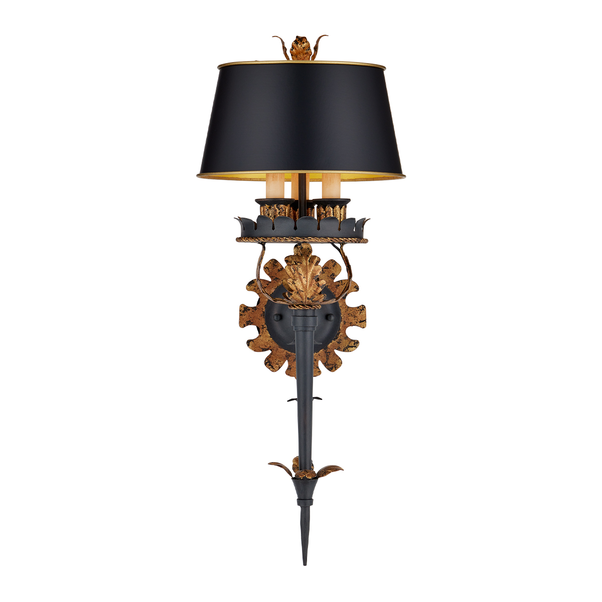 Lord Ashford Artistic Wall Light Black and Gold Leaf Lord Ashford Artistic Wall Light Black and Gold Leaf