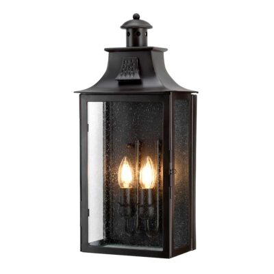 Loxley Downs Traditional Outdoor Wall Lantern in Old Bronze