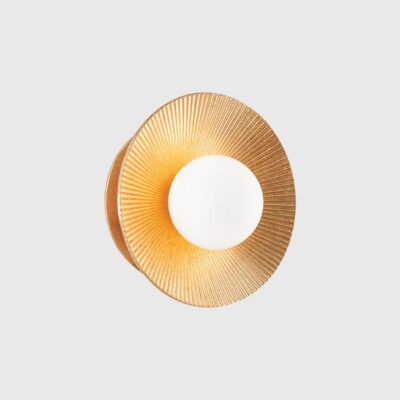 Malvern Green Sunburst Wall Light in Vintage Gold Leaf