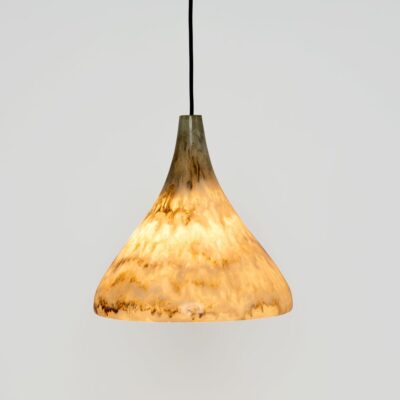 Mapleton Wide Cone Resin Pendant Light Beige Marble