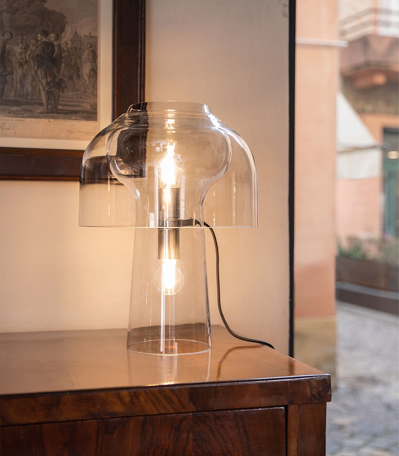 Marbeck Contemporary Glass Table Lamp Frosted Smoke and Clear Smoke Marbeck Contemporary Glass Table Lamp Frosted Smoke and Clear Smoke