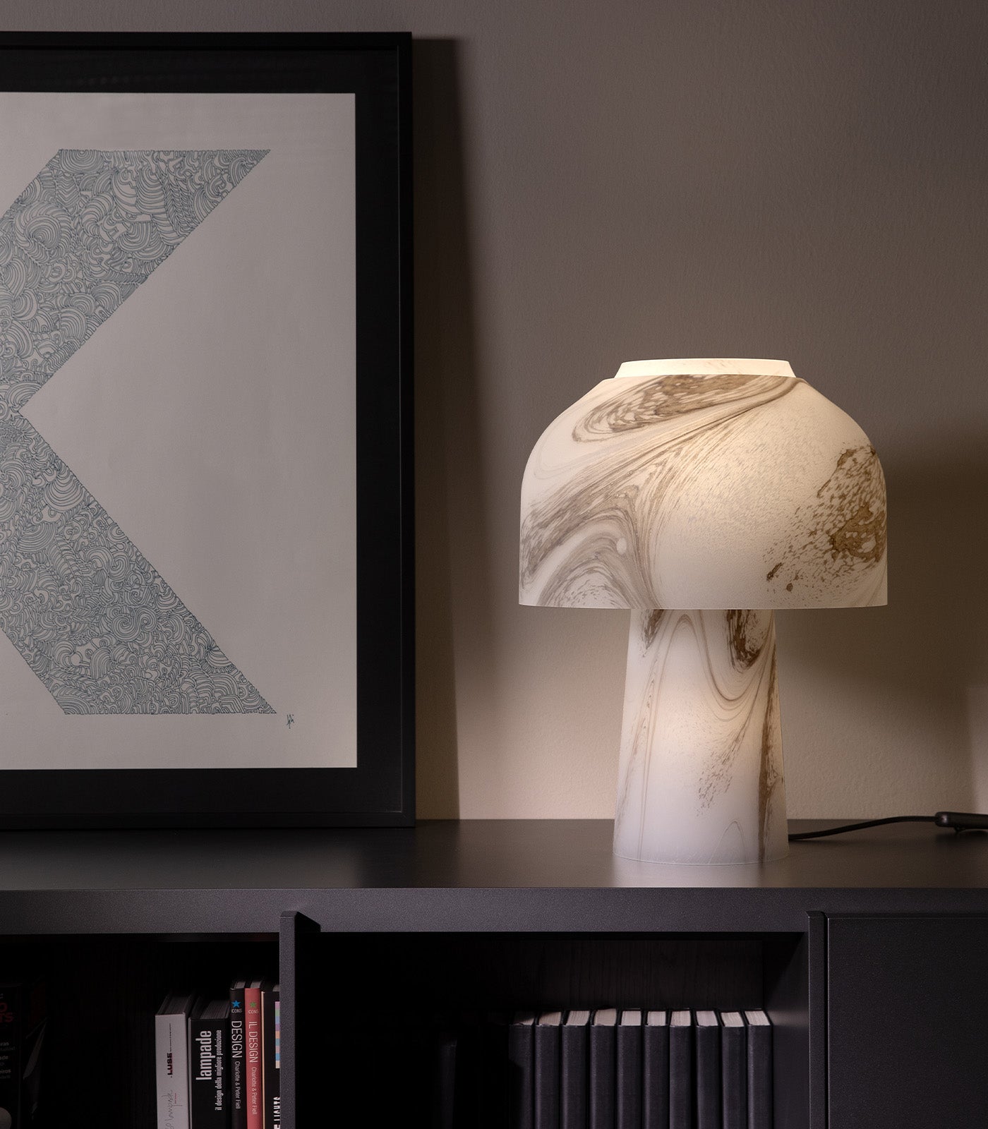 Marbeck Contemporary Glass Table Lamp Frosted Smoke and Clear Smoke Marbeck Contemporary Glass Table Lamp Frosted Smoke and Clear Smoke