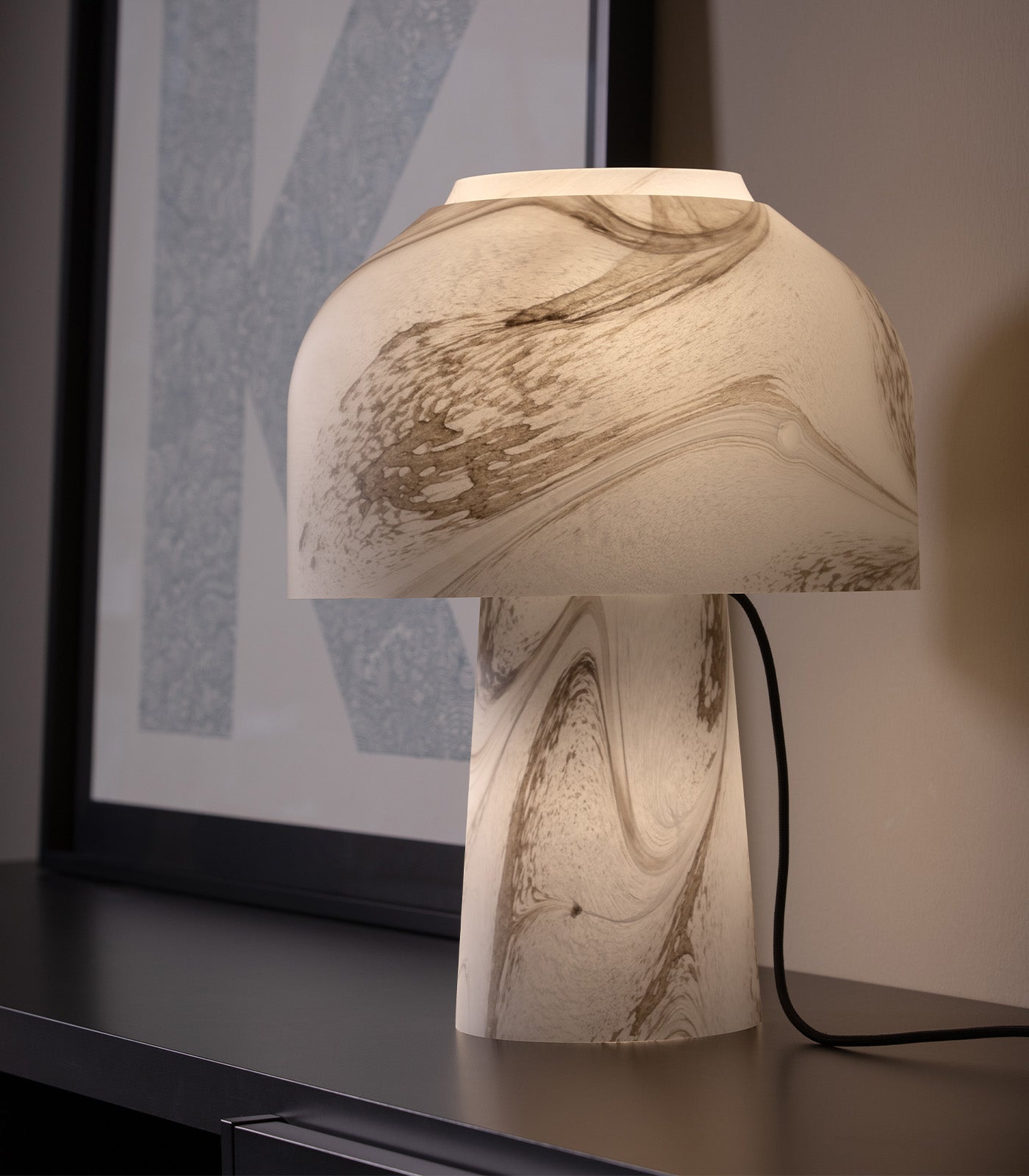 Marbeck Contemporary Glass Table Lamp Frosted Smoke and Clear Smoke Marbeck Contemporary Glass Table Lamp Frosted Smoke and Clear Smoke