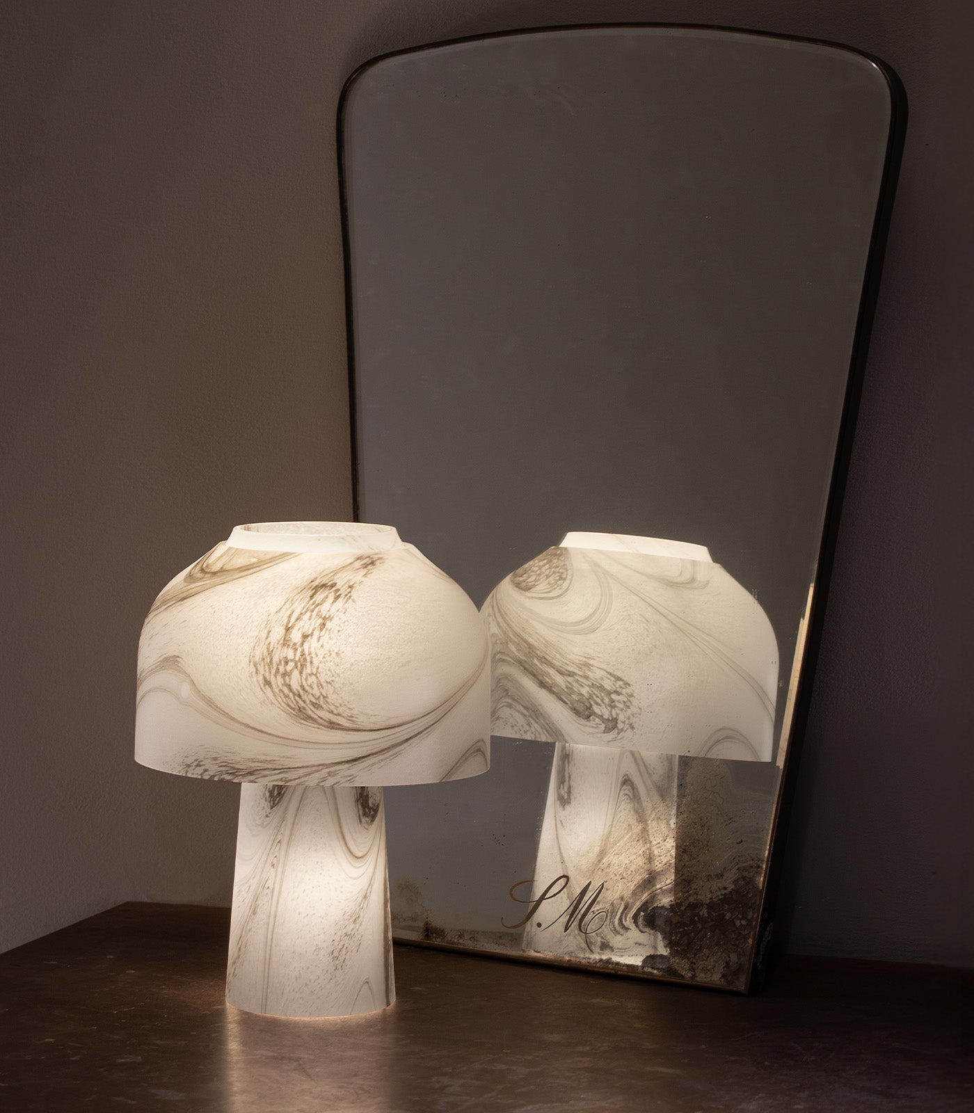 Marbeck Contemporary Glass Table Lamp Frosted Smoke and Clear Smoke Marbeck Contemporary Glass Table Lamp Frosted Smoke and Clear Smoke